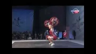 Women 58 kg snatch European Weightlifting Championships Tirana 2013