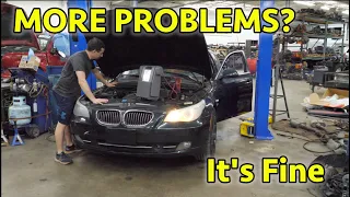 Inspection, Diag & Repair On Auction Bought E61 BMW 535i Wagon! Its Mechanically Totaled? SO WHAT!