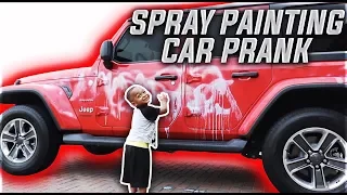 DJ SPRAY PAINTING MOMMY'S CAR PRANK!!