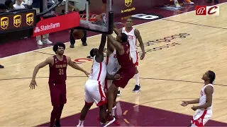 THIS SEQUENCE 😳 Evan Mobley grabs 3-straight offensive boards the POSTERIZES 2 Rockets players 🤯
