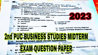 2ND PUC BUSINESS STUDIES MIDTERM EXAM QUESTION PAPER 2023