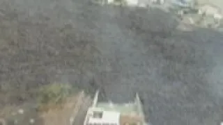 Drone shows extent of lava flow, La Palma damage