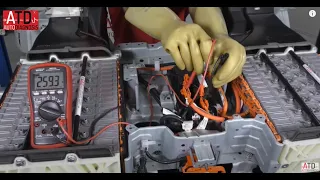 High voltage battery on Toyota RAV-4 hybrid.