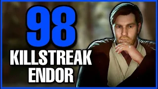 Star Wars Battlefront 2 - Obi-Wan Kenobi 98 Killstreak/Gameplay! (Endor)