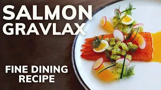 Michelin star SALMON GRAVLAX recipe (How To Cure Fish At Home)