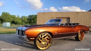 Whips By Wade : Boosted LS Cutlass #BrownHornet on 26" Gold Forgiato Wheels by Grind City Customs