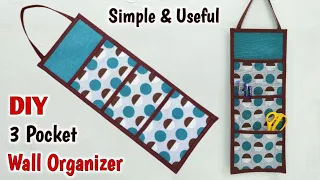 DIY Old Clothes Reuse Ideas | Multipurpose Wall Hanging Organizer with Pockets | Cloth Organizer