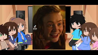 Stranger things reacts to Max and Eleven (VOL1 AND VOL2 SPOILERS | Gacha life stranger things | DESC