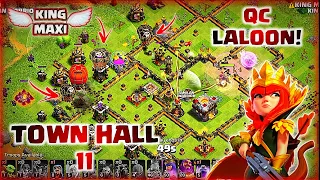 Town Hall 11 Queen Charge Lavaloon! | Tamil | Cost Reduction Update 🤔! | clash of clans | KINGMAXI👼!