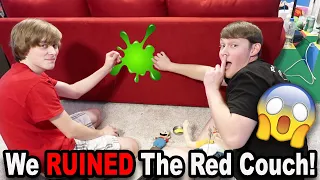 We RUINED The Red Couch!!! *BTS*