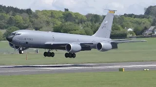 [4K] USAF Boeing KC135 Stratotanker Landing at Prestwick Airport