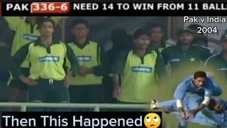 Pak v Ind  Cricket🙄 Unbelievable Result | Last Over Thriller 2004