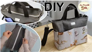 (DIY) Multi pockets tote bag | Zipper Shoulder Bag