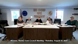 Wausau, Florida Town Council Meeting on Thursday, August 18, 2022
