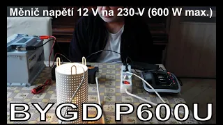 BYGD P600U - měnič napětí (600 W) - DC 12 V / AC 230 V (Paykoviny)