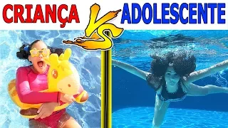 CRIANÇA VS ADOLESCENTE NA PISCINA 3 - Muita Diversão