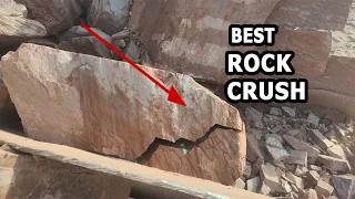 Super Giant Hard Rock Crusher|Heavy duty stone crusher in action|Super Asmr stone crushing process