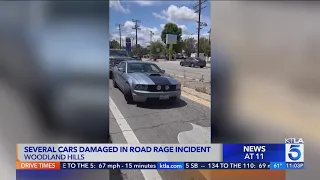 Woodland Hills road-rage incident leaves several cars damaged