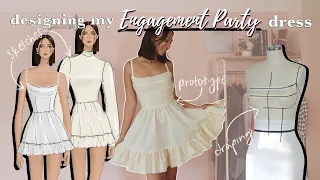 Designing my ENGAGEMENT Party Dress! *DIY Elopement Dress* (+Draping, Patternmaking, Prototyping)