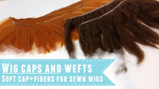 Sewn wig caps and wefts: Wefting alpaca and synthetic fibers for wig making