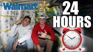 24 HOUR CHALLENGE IN WALMART! (How To Get Banned From Walmart!)