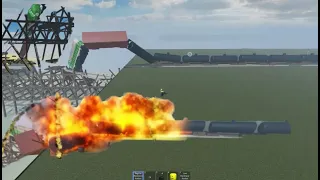 BRIDGE EXPLOSION COLLAPSE TRAINZ RIDE - ROBLOX