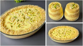 Custard Kunafa Dessert Recipe in 30 Minutes No Bake - No Gelatine( Eid Special Dessert )By sariya