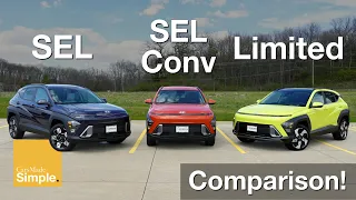 2024 Hyundai Kona SEL vs SEL Convenience vs Limited | Side by Side Trim Comparison!