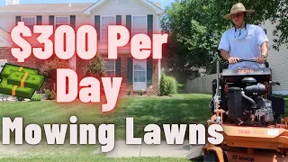 How To Make $300 A Day Mowing Lawns - Solo Mowing Business🍃💰