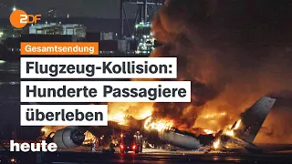 heute 19:00 Uhr 02.01.24 Hochwasser, Angriffswelle auf Ukraine, Flugzeugkollision Tokio (english)