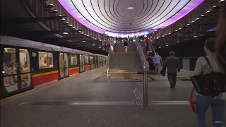 Poland, Warsaw, Metro ride from Centrum to Plac Wilsona