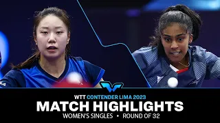 Lily Zhang vs Prithika Pavade | WS R32 | WTT Contender Lima 2023