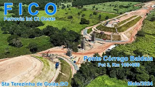 FICO Atualização Obras Pct 3 - Manhã 02/05/24 - Voo-4 - Até a Ponte Córrego Baldaia - Obras Parte 20