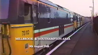 BR in the 1980s Millbrook Station & Southampton Station & Area on 9th August 1988