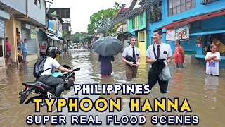 SUPER TYPHOON HANNA STRUCK QUEZON CITY | SHOWS REAL FLOOD SCENES EFFECT [4K] 🇵🇭