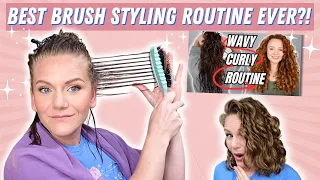 Trying Out Hanzcurls Brush Brush Styling For Perfect Wavy Curly Hair! 😍😱