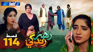 Zahar Zindagi - Ep 114 | Sindh TV Soap Serial | SindhTVHD Drama