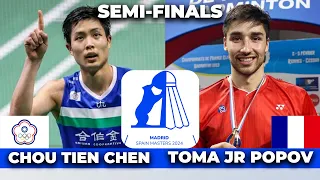Toma Junior Popov (FRA) vs. Chou Tien Chen (TPE) |Semi-Finals| Madrid Spain Master 2024 Badminton