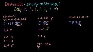 Dělitelnost čísly 2, 3, 4, 5, 6, 9, 10