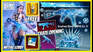 GLACIER UMP MAXED OUT - FREE MYTHIC LOBBY / CRYSTAL BLOOM CRATE OPENING / CRYOFROST SHARD ( BGMI )