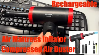 Vogma Vmonster Rechargeable Air Duster and Inflator.  Compact and gets the job done.