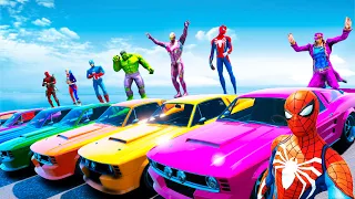 Superheroes Race Spiderman Hulk Крутая гонка ! Человек Паук и другие ! GTA 5 Mods