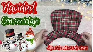 Manualidades NAVIDEÑAS con Reciclaje / Muñecos de NIEVE / Snowman diy / Ideias de Boneco de Neve