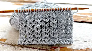 How to knit one of the most gorgeous lace stitches I've seen (2 rows-English/Continental) -So Woolly