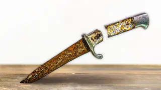 Rusty Bulgarian Knife - Broken Handle Restoration