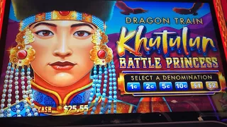 First Time Playing Dragon Train Khutulun Battle Princess Slot Machine Game!