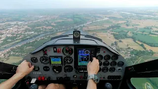 Tecnam P92 - A short flight to Pavia, not very good visibility but eager to fly.