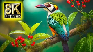 8K HDR 60FPS Dolby Vision - Birds And Healing Music, Relax The Soul - Calm Piano Music - 8K Video HD