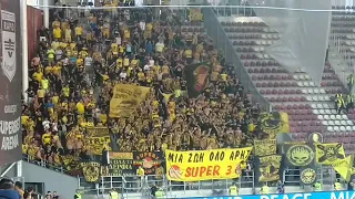 Aris Thessaloniki fans in Bucharest (Dinamo Kiev vs Aris) (Europa Conference League)