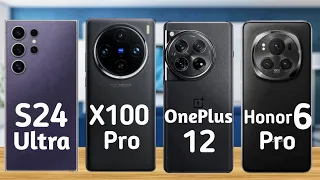 Samsung Galaxy S24 Ultra vs Vivo x100 pro vs oneplus 12 Vs Honor magic 6 Pro || Full Compression